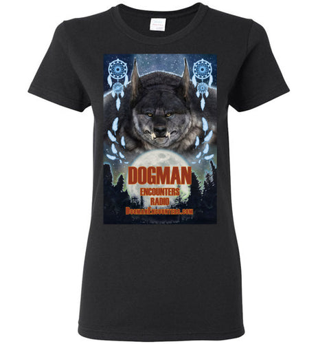 Ladies Dogman Encounters Pathfinder Collection T-Shirt (design 1, with straight border) - Dogman Encounters