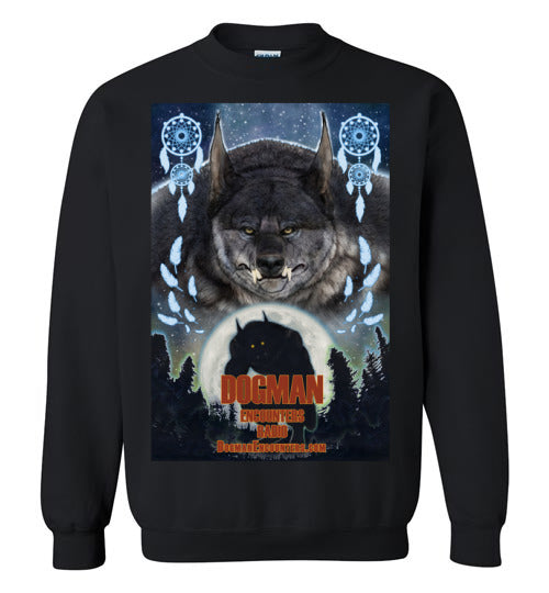 Dogman Encounters Pathfinder Collection Crew Neck Sweatshirt (design 3, with straight border) - Dogman Encounters