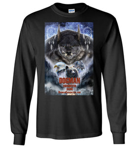 Men's Dogman Encounters Pathfinder Collection Long Sleeve T-Shirt (design 2, with straight border) - Dogman Encounters