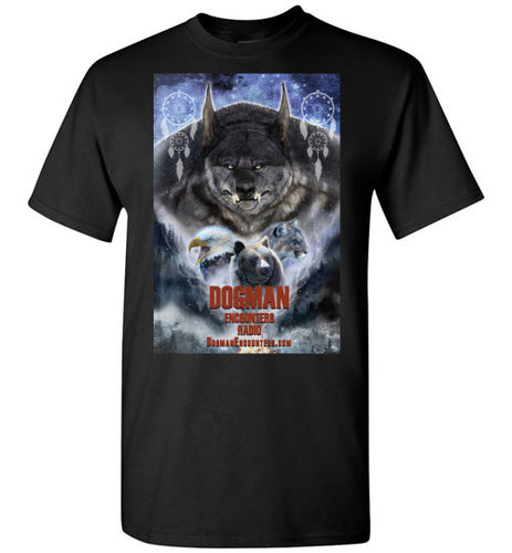 Men's Dogman Encounters Pathfinder Collection T-Shirt (design 2, with straight border) - Dogman Encounters
