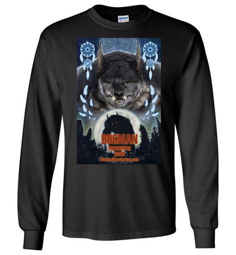 Men's Dogman Encounters Pathfinder Collection Long Sleeve T-Shirt (design 3, with straight border) - Dogman Encounters