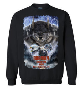 Dogman Encounters Pathfinder Collection Crew Neck Sweatshirt (design 2, with ripped Border) - Dogman Encounters