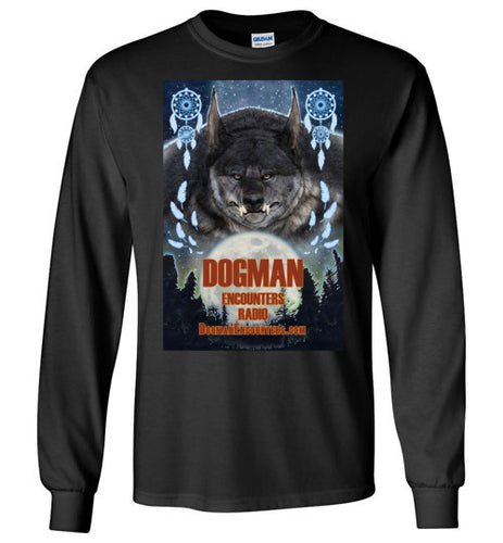 Men's Dogman Encounters Pathfinder Collection Long Sleeve T-Shirt (design 1, with straight border) - Dogman Encounters